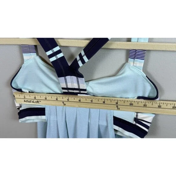 Lululemon Rest Less TankHeathered Aquamarine / Groovy Stripe Cadet Blue W1D64S - Picture 11 of 11